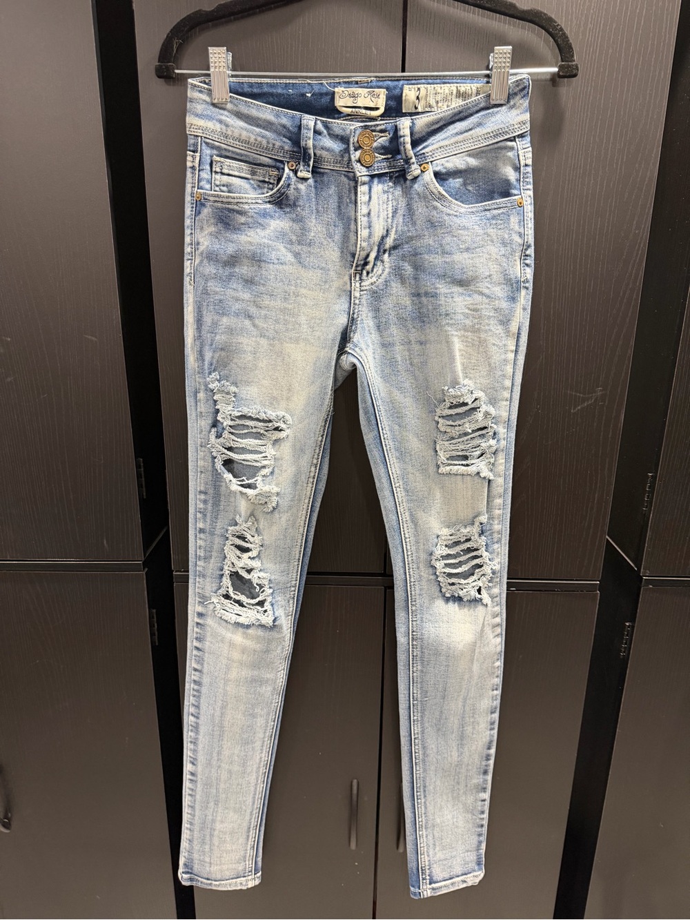 Indigo Rein Light Blue Ripped Skinny Jeans
